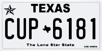 TX license plate CUP6181