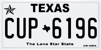 TX license plate CUP6196