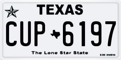 TX license plate CUP6197