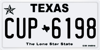 TX license plate CUP6198