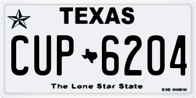 TX license plate CUP6204
