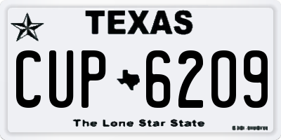 TX license plate CUP6209