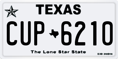 TX license plate CUP6210