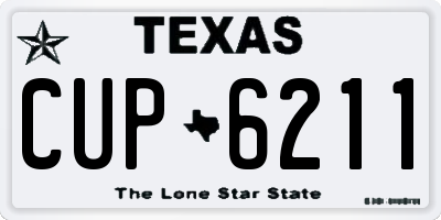 TX license plate CUP6211