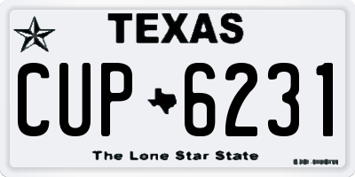 TX license plate CUP6231