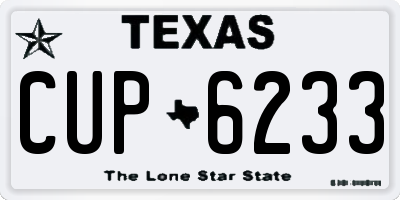 TX license plate CUP6233