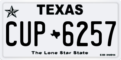 TX license plate CUP6257