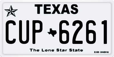 TX license plate CUP6261