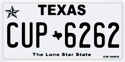 TX license plate CUP6262