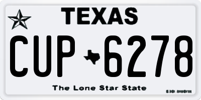 TX license plate CUP6278