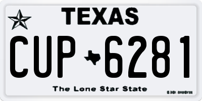 TX license plate CUP6281