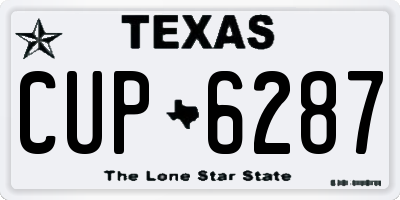 TX license plate CUP6287