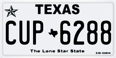 TX license plate CUP6288