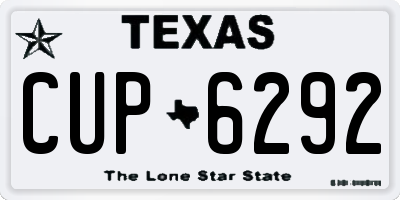 TX license plate CUP6292