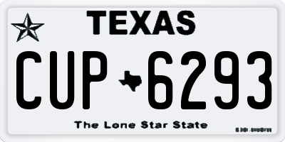 TX license plate CUP6293