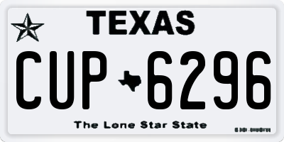 TX license plate CUP6296