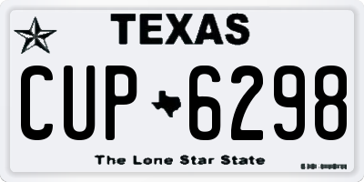 TX license plate CUP6298