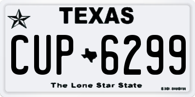 TX license plate CUP6299