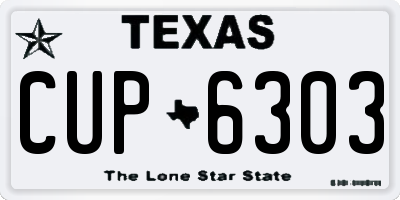 TX license plate CUP6303