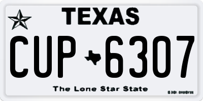TX license plate CUP6307