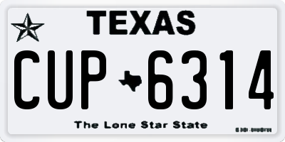 TX license plate CUP6314