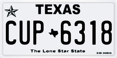 TX license plate CUP6318