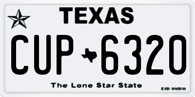 TX license plate CUP6320