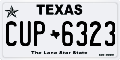 TX license plate CUP6323