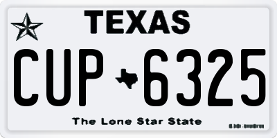 TX license plate CUP6325