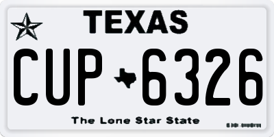 TX license plate CUP6326