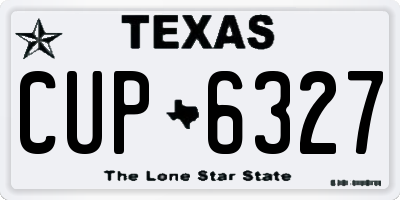 TX license plate CUP6327