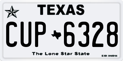 TX license plate CUP6328