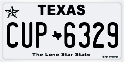 TX license plate CUP6329