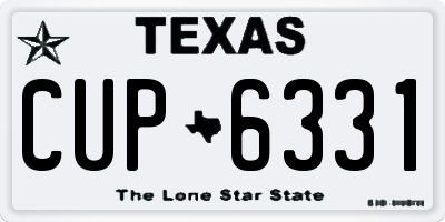 TX license plate CUP6331