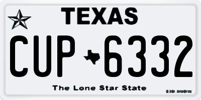 TX license plate CUP6332