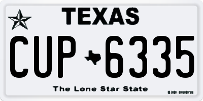 TX license plate CUP6335