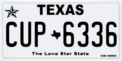 TX license plate CUP6336