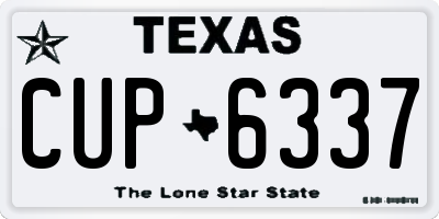 TX license plate CUP6337