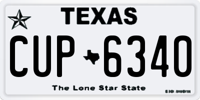 TX license plate CUP6340