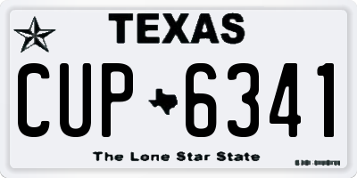 TX license plate CUP6341