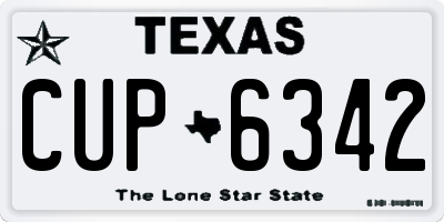 TX license plate CUP6342