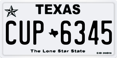 TX license plate CUP6345