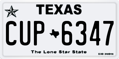 TX license plate CUP6347
