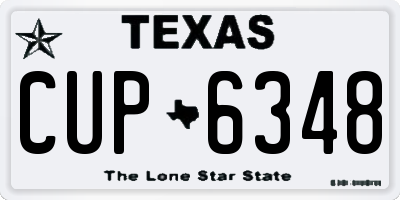 TX license plate CUP6348