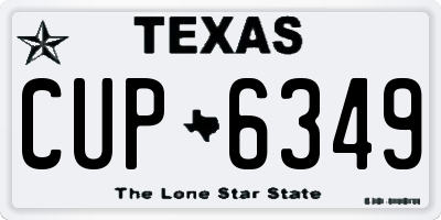 TX license plate CUP6349