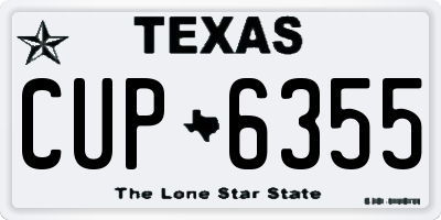 TX license plate CUP6355