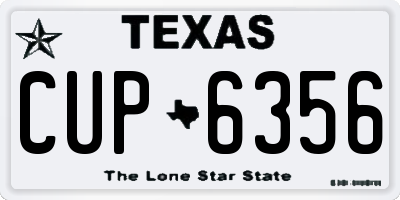 TX license plate CUP6356