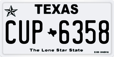 TX license plate CUP6358