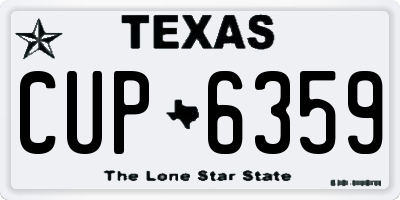 TX license plate CUP6359