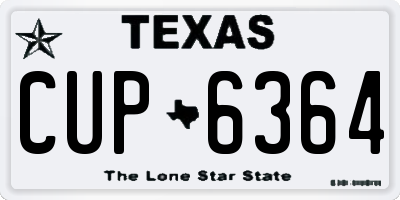 TX license plate CUP6364
